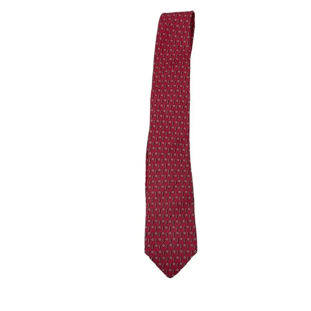 Sur Mesur Silk Tie Pink Floral Slim Woven Spring Summer Necktie 2.75 In Wide Tie